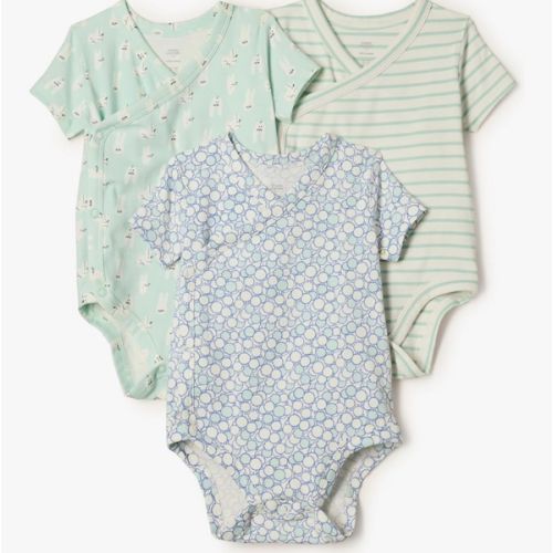 Amazon Essentials x Sofia Grainge Unisex Babies' Side Snap Short Sleeve Bodysuit, Pack of 3