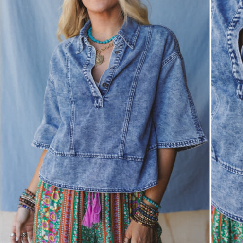 Saddle Up Style Denim Top