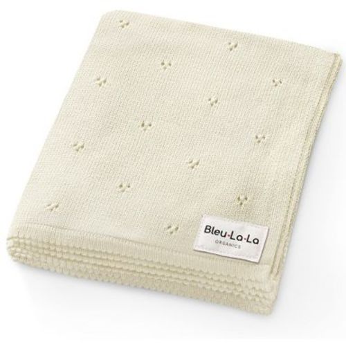 Bleu La La Luxury 100% Organic Cotton Baby Receiving Swaddle Blanket for Infants Boys and Girls - Butter Cream