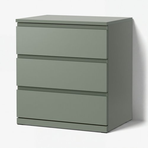 STORKLINTA 3-drawer dresser - gray/green/anchor/unlock function 27 1/2x18 7/8x29 1/2 "