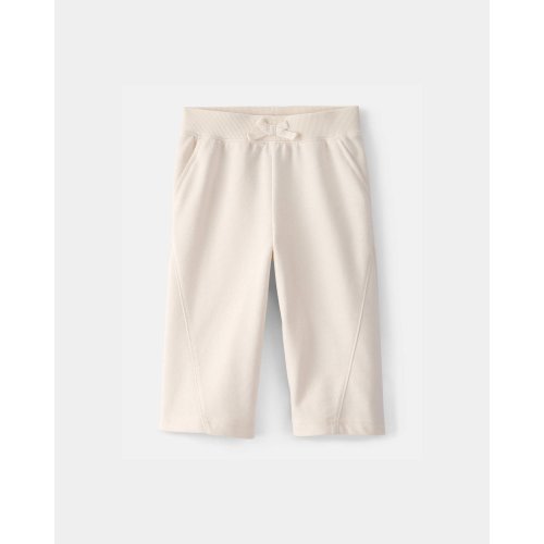 Baby Girl French Terry Wide-Leg Active Pants - Ivory | Carter's