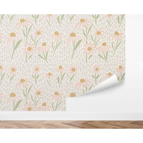Custom Floral Peel and Stick Wallpaper, Removable Wallpaper - Meadow Memories by Love vs. Design