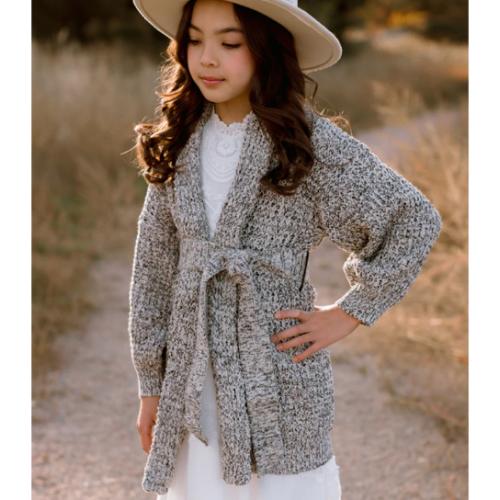 Orlagh Cardi in Cream Black Marl - Joyfolie
