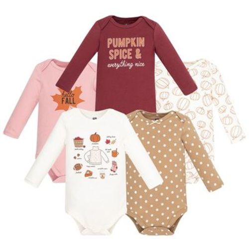 Hudson Baby Infant Baby Cotton Long-Sleeve Bodysuits 5-Pack, Everything Fall, 6-9 Months
