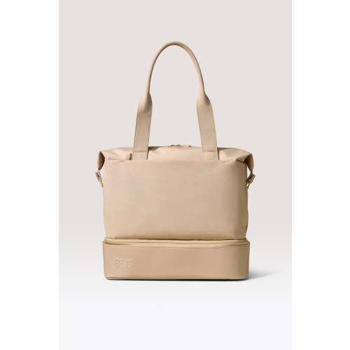 BÉIS 'The NEW Mini Weekender' In Beige - Small Beige Weekender Bag & Travel Duffle Bag
