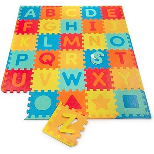 Battat ABC Puzzle Mat, 82 Pieces Foam Alphabet Floor Mat, Tiles