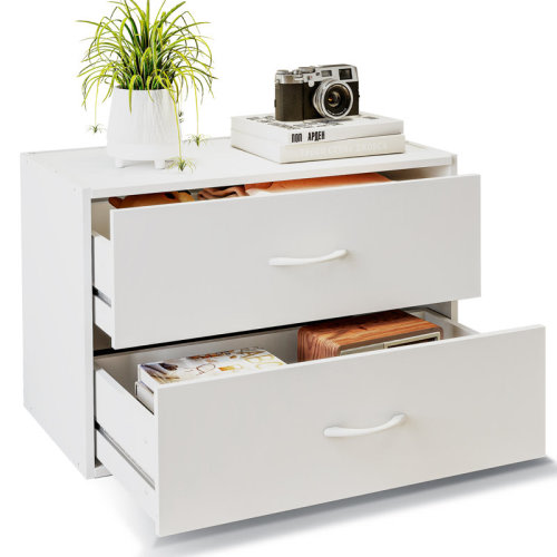 Ebern Designs 2-Drawer Wood Closet Organizer - Stackable Short Dresser, 24" W Modular Chest for Bedroom Dorm Wardrobe Nursery | Wayfair
