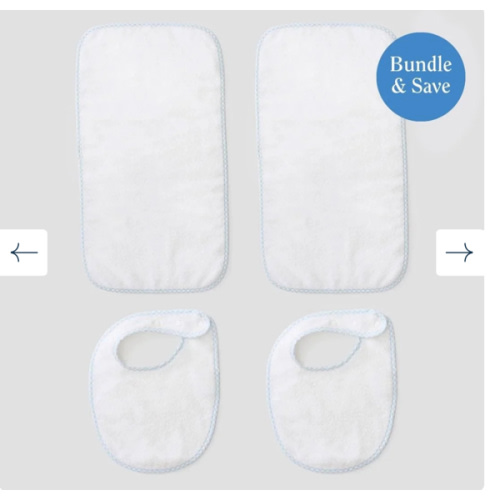 Weezie Towels Burp Cloth and Bib 4-Piece Set