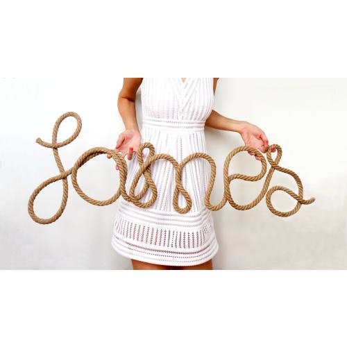 Giant Personalized Rope Wall Name For Nursery Decor, Extra Large Natural Decor For Living Room, My First Rodeo Decor