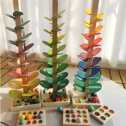 Music Sounding Trees, Marble Run, Color Sorting Trays & Ball Sets
