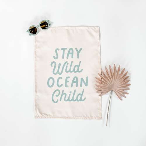 Stay Wild Ocean Child Easy Hang Banner™ for Kid's Room, Playroom & Nursery. Surf Room Wall Decor, Beach House Decor