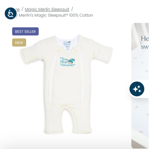 Cream Baby Merlin’s Magic Sleepsuit | Soft 100% Cotton Infant Sleepsuit