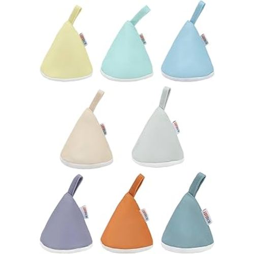 ALVABABY 8 Pcs Baby Boy Pee Covers, 3.5 * 4 In,Strong Water Absorption Pee Shield for Newborn Boy, 4-Layer Reusable Pee Cap, Diaper Changing Accessory for Baby Gift 8NG02