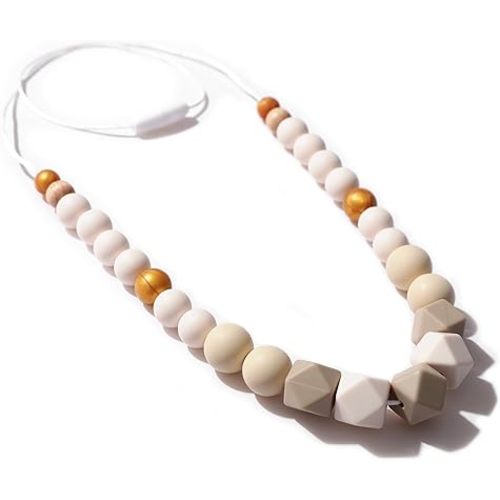 Silicone Nursing Necklace - Emotional Calming Breastfeeding Supplies, Fidget Necklace For New Moms, Newborn Nursing Sensory Silicone Beads Jewellery.