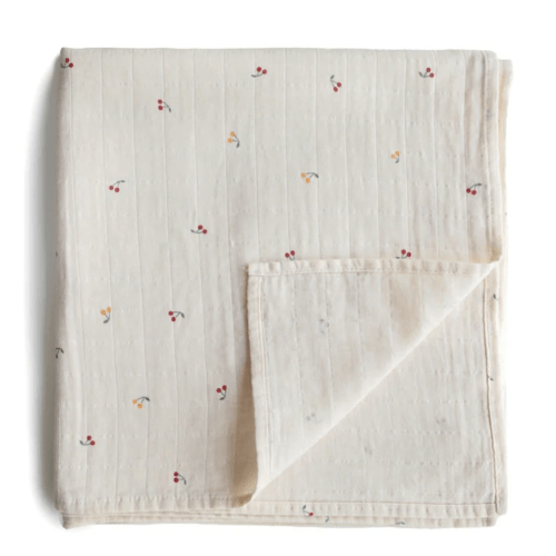 Mushies - Swaddle Blanket Organic Cotton - Cherries | Kido Bebe