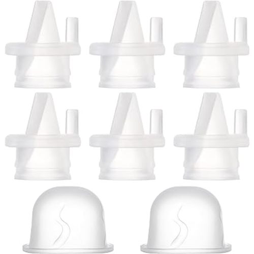 6pack Duckbill Valves and 2pack Silicone Diaphragm Compatible with BabyBuddha, Zomee Z1/Z2 and Motif Medical Twist Breast Pumps Replacement Pump Parts/Accessories Breast Pump Accessories BPA Free