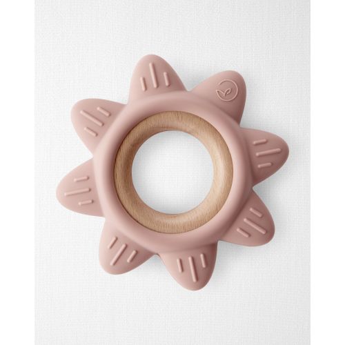 Baby Little Planet Silicone & Wood Teether - Pink