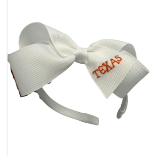 White Scalloped LOTTIE Hard Headband "TEXAS"