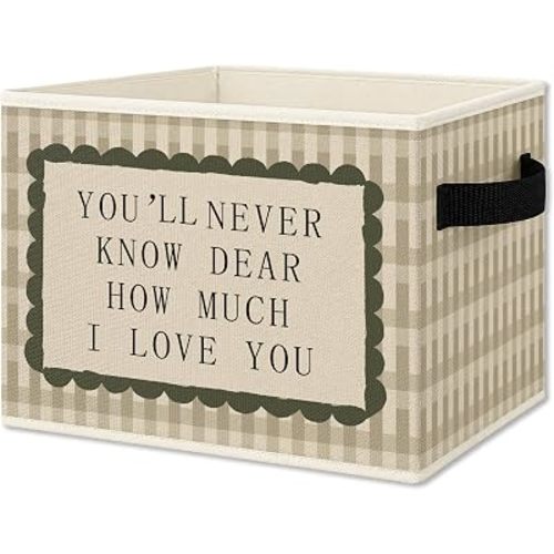 Boy Girl Nursery Foldable Storage Bins Box with Handles, You'll Never Know Dear How Much I Love You Collapsible Organizer Basket for Kids Boys Girls Bedroom Playroom Bathroom Clothes Books