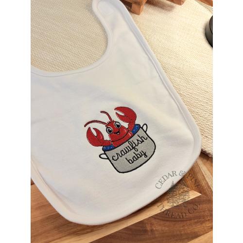 Embroidered Crawfish Baby Bib – Louisiana Cajun Gift