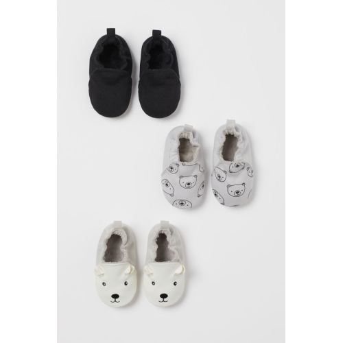 3-pack Soft Slippers - Light gray/polar bears - Kids | H&M US