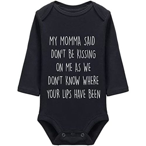 My Momma Said Don't Be Kissing On Me Baby Bodysuit Unisex Infant Bodysuits