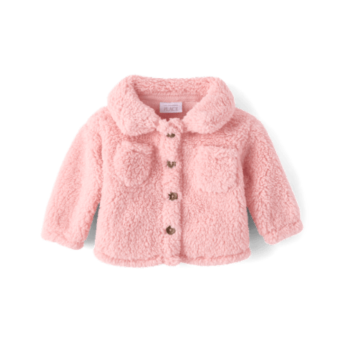 Baby Girls Sherpa Jacket - Pink