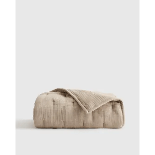 Organic Cotton Gauze Toddler Quilt in Dune