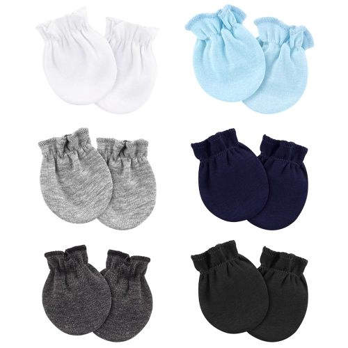 Newborn Baby Mittens No Scratch Cotton Elastic Wrist Gloves Infant Toddler Mittens for Baby Boy Girl 0-6 Months