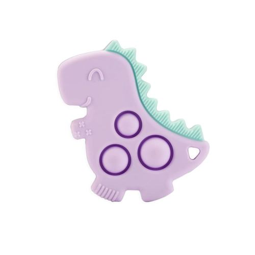 Itzy Ritzy Sensory Popper Toy for Babies - Itzy Pop Toy Features Raised Textures to Soothe Sore Gums, Relieve Stress & Improve Motor Skills - Baby & Toddler Fidget Toy for 3 Mo. & Up (Purple Dinosaur)
