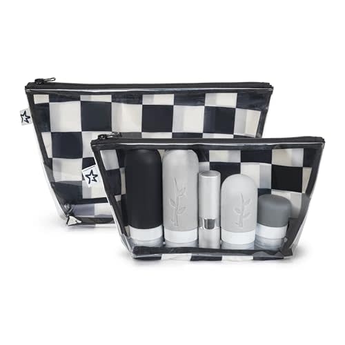 Tiny Twinkle Mess-Proof Travel Bags | TSA Airline Compliant, Zipper Closure, Clear Front Pouch, Diaper Bag Packing, Toiletry or Makeup Cosmetics Organizer