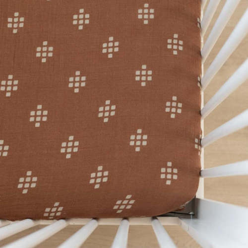 Project Nursery Chestnut Textiles Muslin Crib Sheet