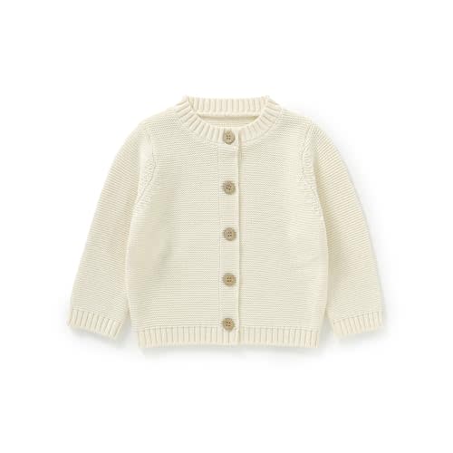 Avibae Baby Toddler Cotton Cardigan, Solid Color Sweater, Boys and Girls | Organic Cotton, Baby Boys and Girls 3-24 Month
