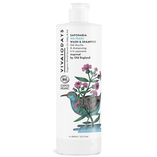 Organic Saponaria No-Tears Wash & Shampoo, Mild, Gentle and Soap Free 15.2 fl.oz.| 450 ml