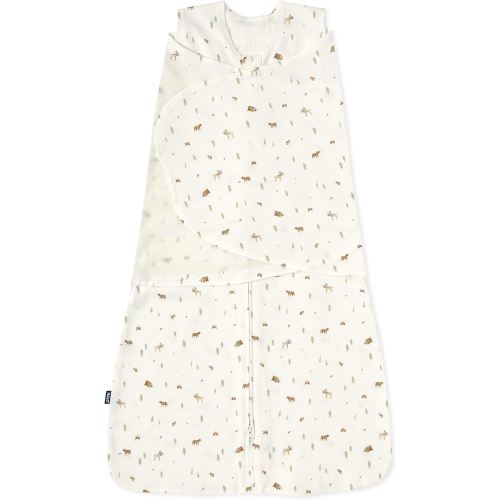 HALO 100% Cotton Sleepsack Swaddle, 3-Way Adjustable Wearable Blanket, TOG 1.5, Campsite, Newborn, 0-3 Months