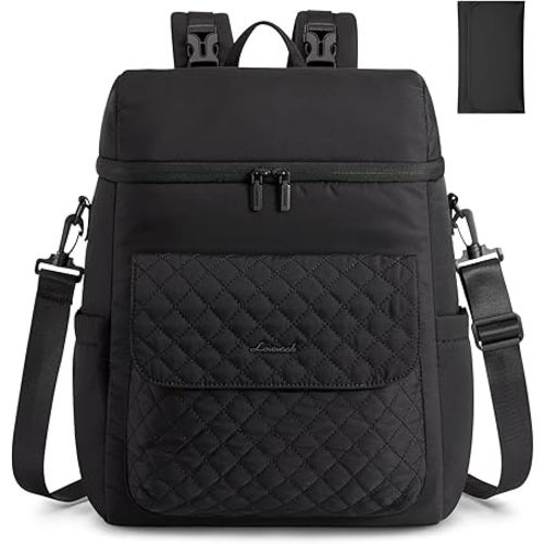 LOVEVOOK Diaper Bag Backpack, 3 in 1 Baby Bag with Changing Pad & Detachable Straps, Large Diaper Backpack for Mom Dad with Stroller Buckles, Black