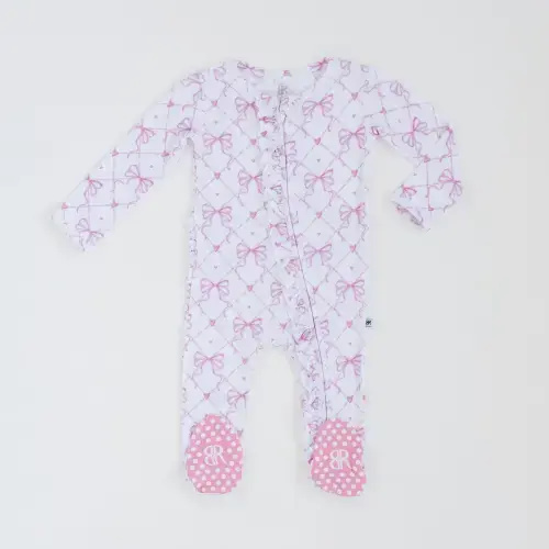 Take A Bow Ruffle Footie