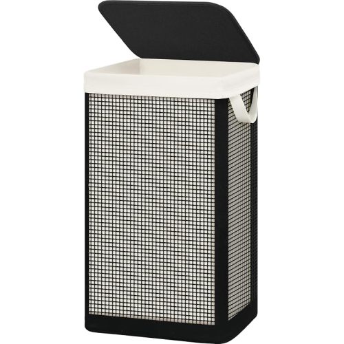 STO STO 2 Section Laundry Hamper with Lid, 140L Steel-Frame Double Laundry Hamper with Removable Washable Liner, Breathable Large Laundry Basket for Bedroom, Bathroom, Laundry Room, Dorm, Closet