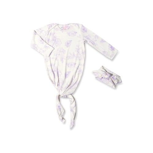 Baby Gown & Head Wrap, 0-3M, Bali