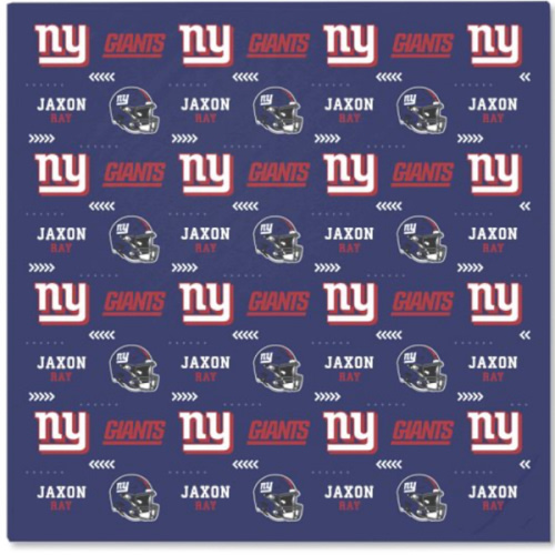 New York Giants Personalized NFL Baby Receiving Blanket