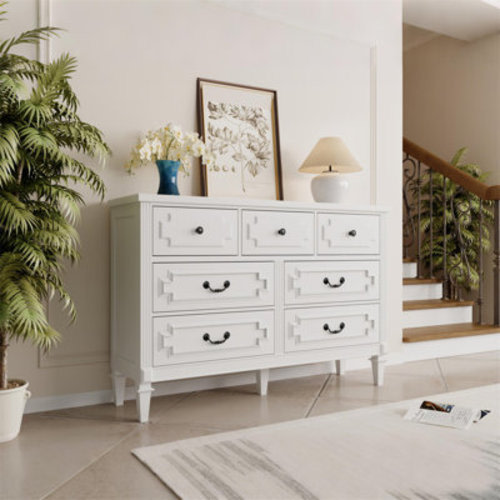 Ophelia & Co. Vintage 7-Drawer Dresser – Farmhouse Chest For Bedroom Or Living Room | Wayfair