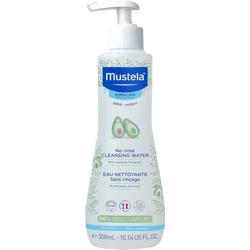 Mustela Baby Cleansing Water - No-Rinse Micellar Water - with Natural Avocado & Aloe Vera - for Baby's Face, Body & Diaper - 1 or 2-Pack - Various Sizes
