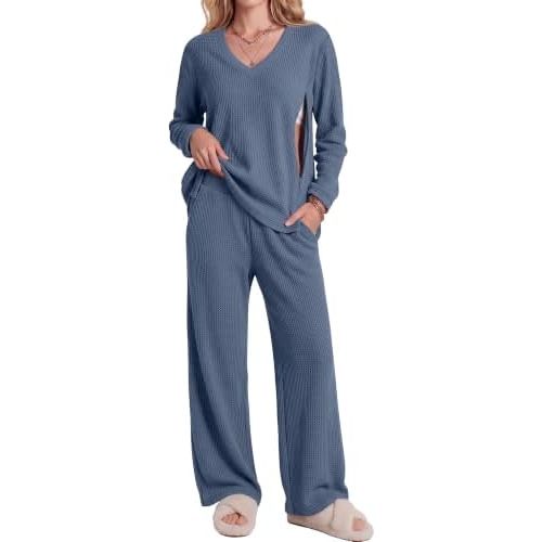 2 Piece Postpartum Nursing Waffle Knit Sets