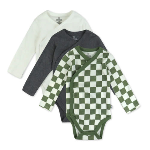 3-Pack Organic Cotton Long Sleeve Side-Snap Bodysuits | Honest Baby Clothing