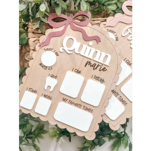 Bow Milestone Board, Girl Monthly Milestone Board, Dry Erase Milestone Board, Reusable Milestone Board, Baby Girl, Bow