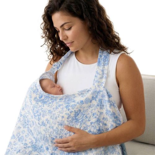 Itzy Ritzy Breastfeeding Cover Apron Style - Blue Toile