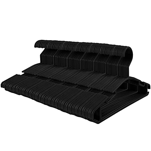 GoodtoU Plastic Baby Hangers, 100 Pack, Black, Suitable for Toddlers, 10.2in x 6in