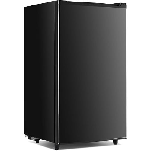 NEWBULIG Mini Fridge with Freezer 3.2 Cu.Ft Small Refrigerator for Office, Dorm, Small Fridge with Adjustable Thermostat, Energy Saving, Singel Door, Black