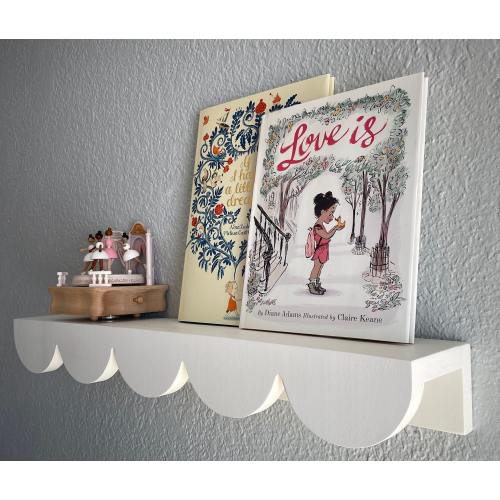 Scalloped Floating Shelf: Nursery Kids Room Decor