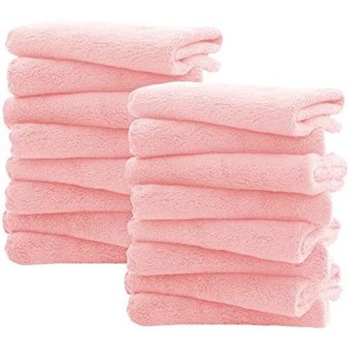 Spotted Play 16 Pack Burp Cloths for Baby - 20" by 10" Ultra Absorbent Burping Cloth, Newborn Towel - Milk Spit Up Rags - Burpy Cloths for Unisex, Boy, Girl - Burp Cloths Set (Pink)